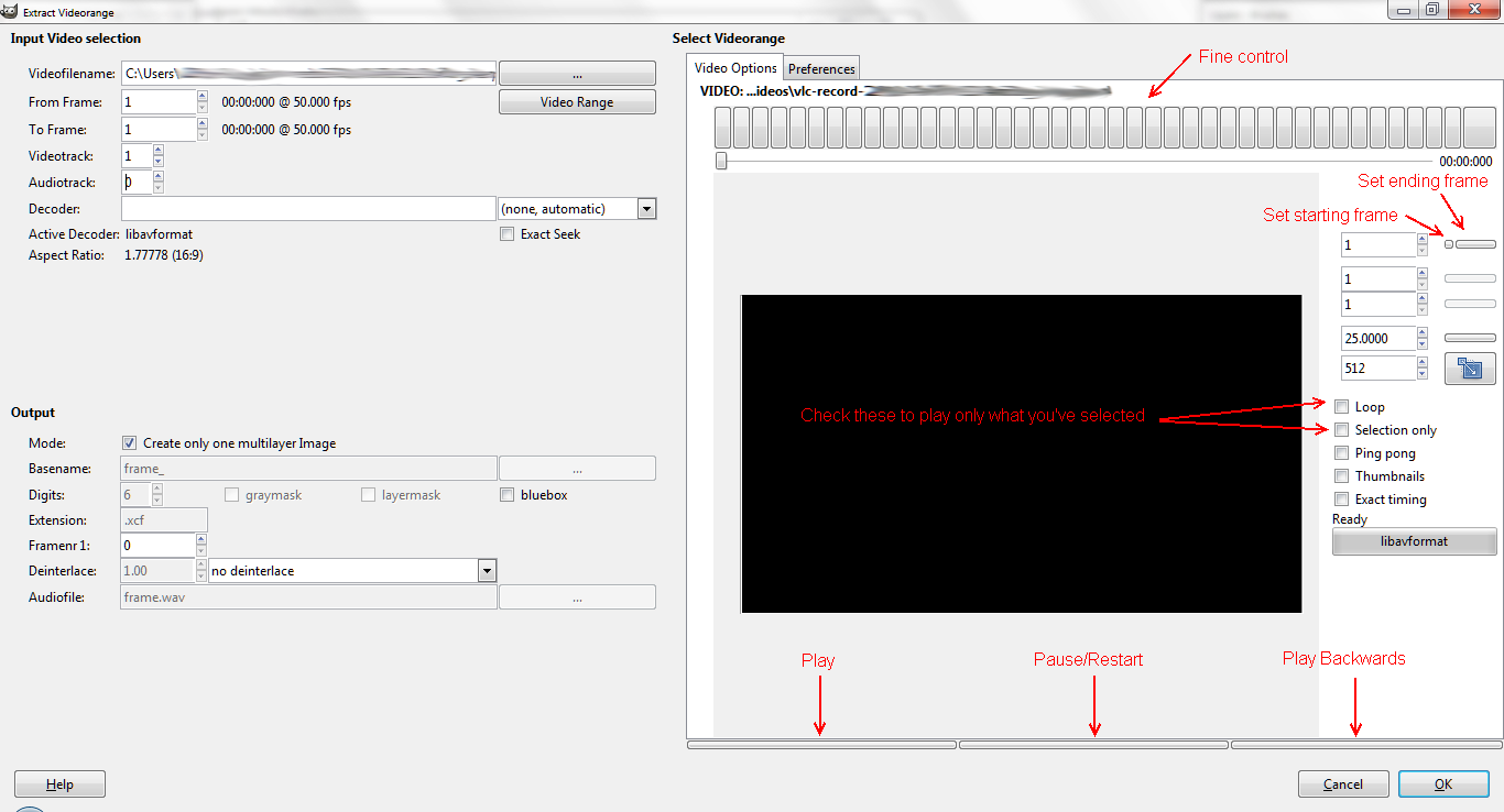 gimp gap extract videorange fps